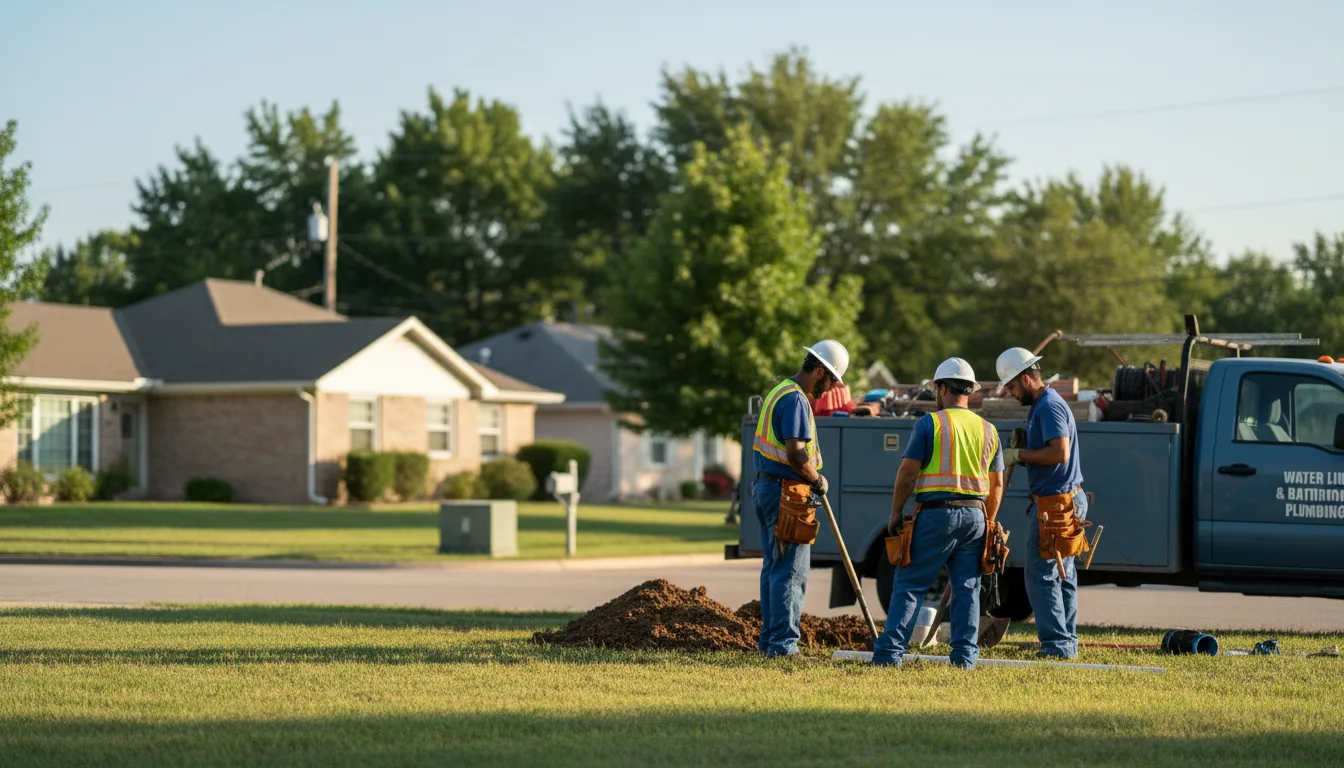Residential water line and bathroom plumbing service in Farmington, PA
